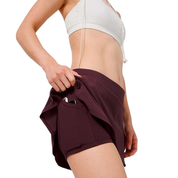 Lululemon Play Off The Pleats Skirt 13" Cassis W8AA4S Lined Running Size 12 - Picture 12 of 13